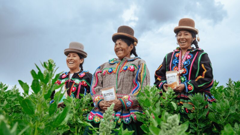 Simpli farming partners in a regenerative field in Peru